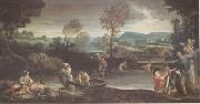 Annibale Carracci Fishing (mk05) Sweden oil painting artist
